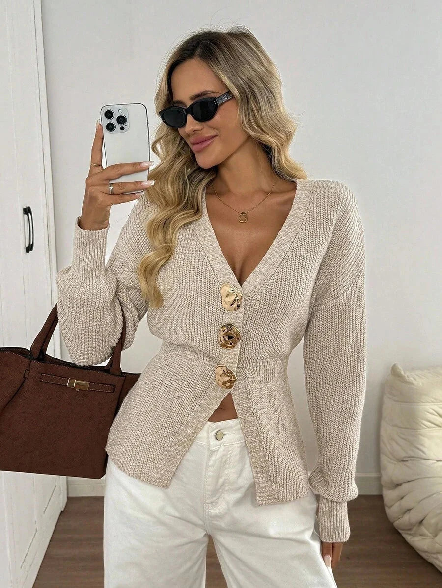 Leila V Neck Drop Shoulder Cardigan - view 4