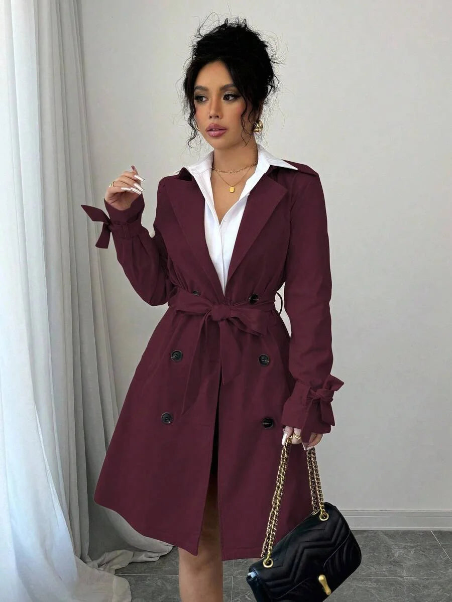Zoe Belted Double Breasted Trench Coat - view 12