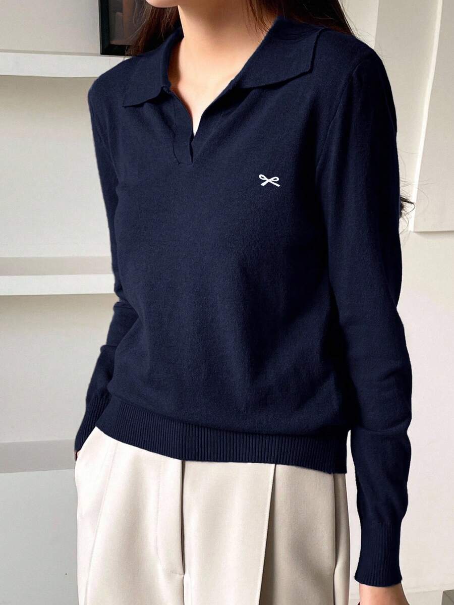 Capucine Ribbed Polo Collar Collared Sweater - view 14