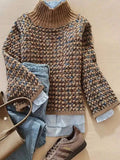 Agnes Textured Turtleneck Drop Shoulder Sweater - front view