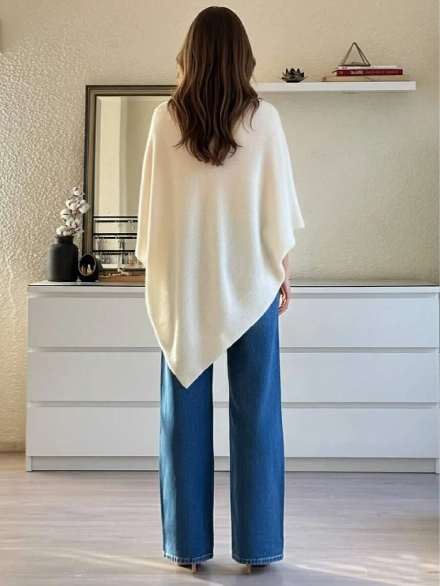 Sabine Boat Neck Asymmetric Neck Sweater - view 3