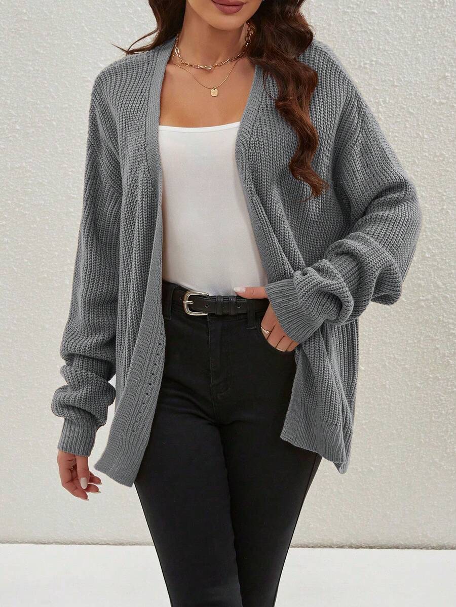 Vera Ribbed Open Front Cardigan - view 13