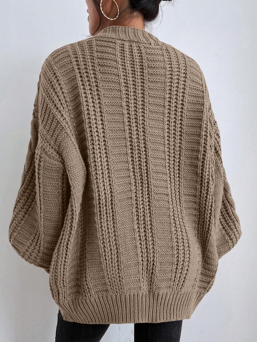 Vivienne | Cable-Knit Button-Up Chunky V-Neck Cardigan