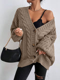 Frida Cable Knit Chunky Knit Cardigan - view 3