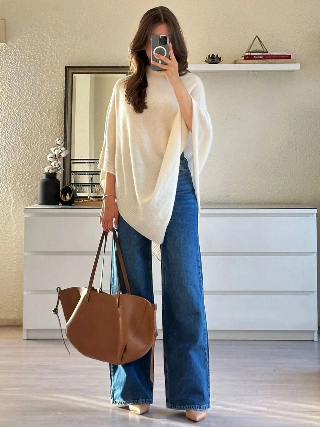 Sabine Boat Neck Asymmetric Neck Sweater - view 2