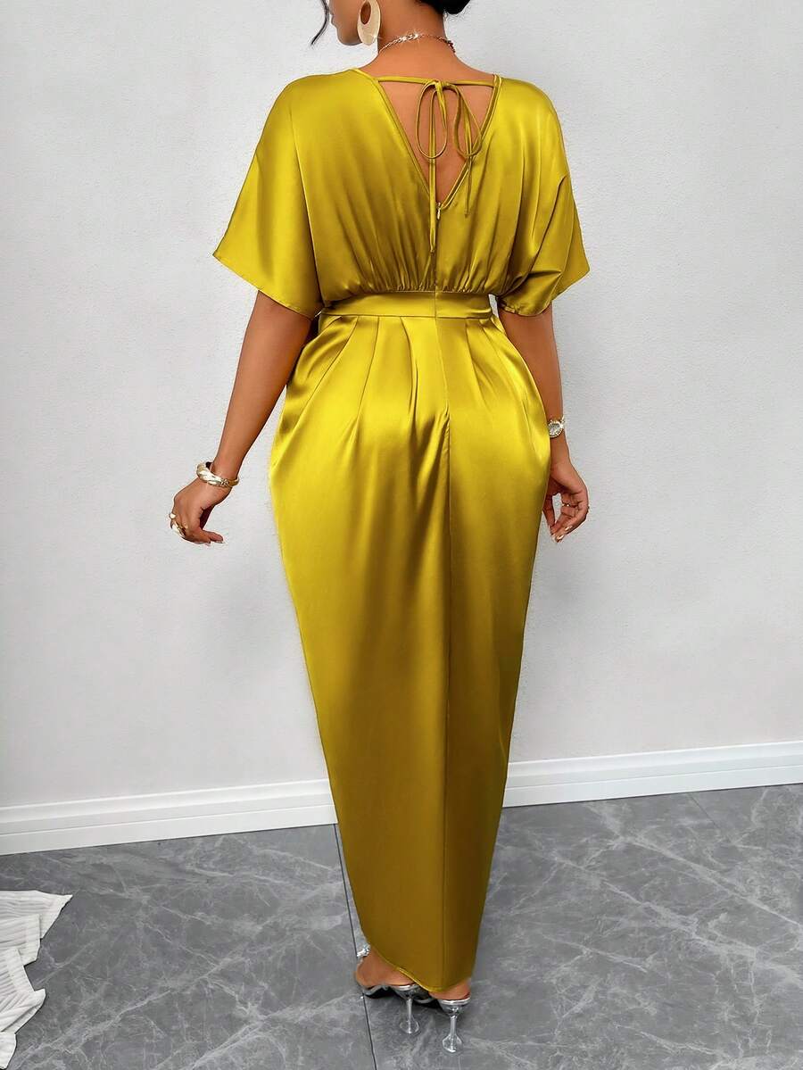 Grace Batwing Sleeve Draped Maxi Dress - view 2