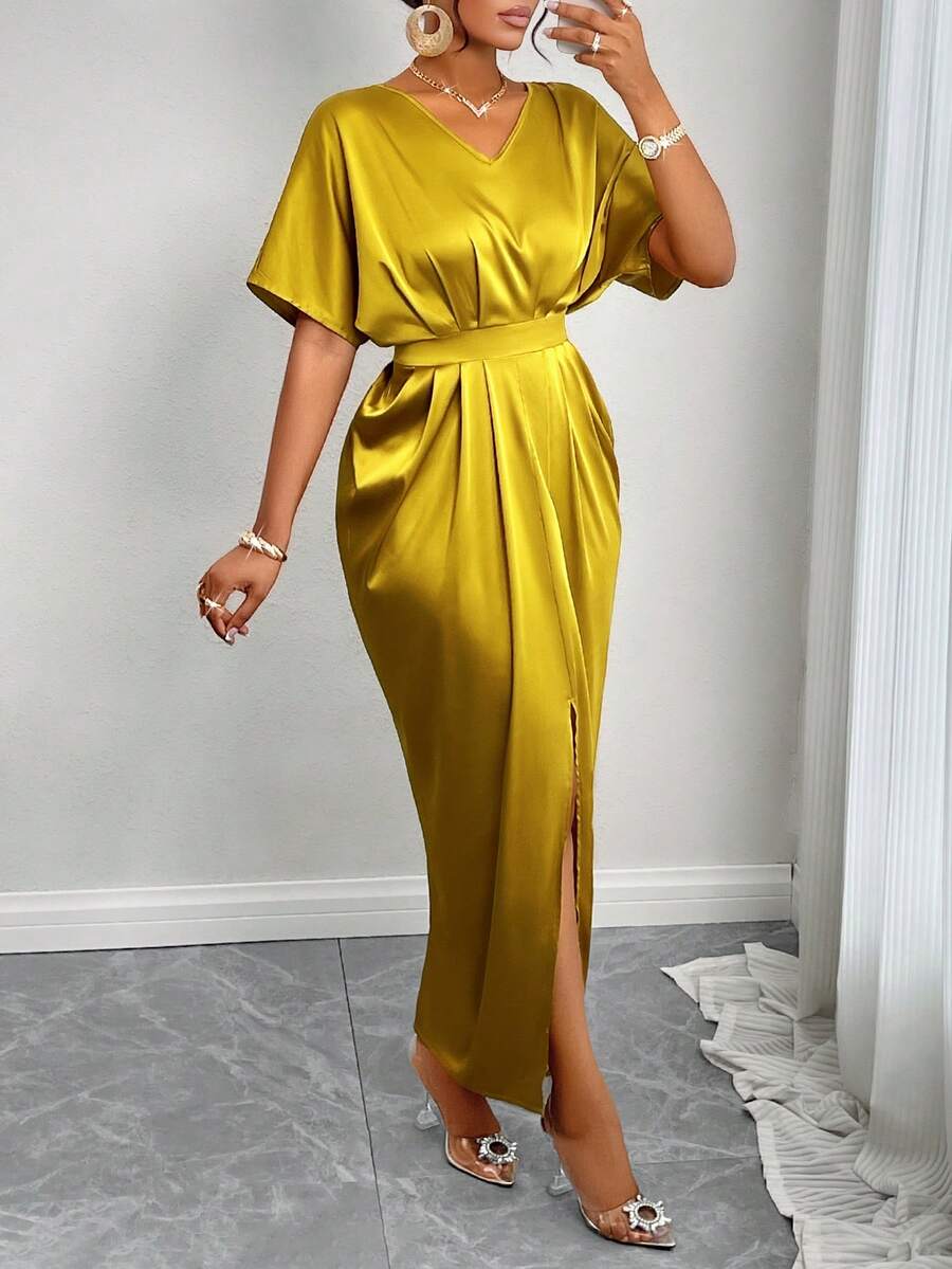 Grace Batwing Sleeve Draped Maxi Dress - view 3