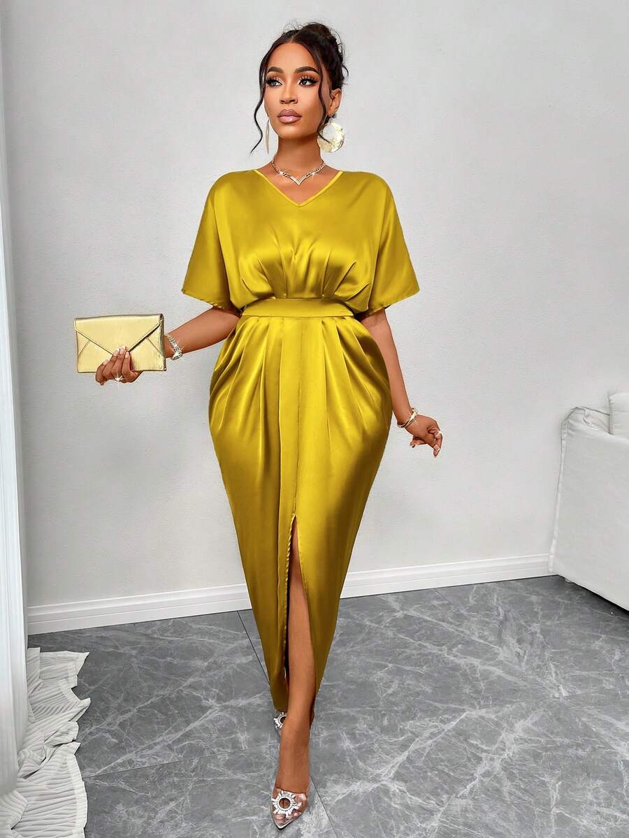Grace Batwing Sleeve Draped Maxi Dress - view 4