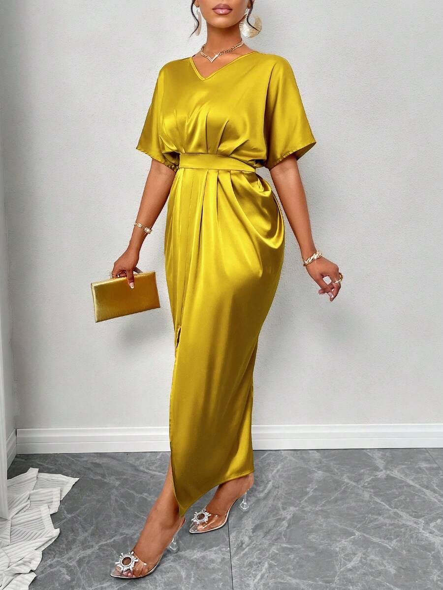 Grace Batwing Sleeve Draped Maxi Dress - view 5
