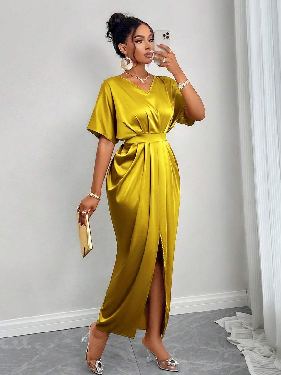 Grace Batwing Sleeve Draped Maxi Dress - view 6