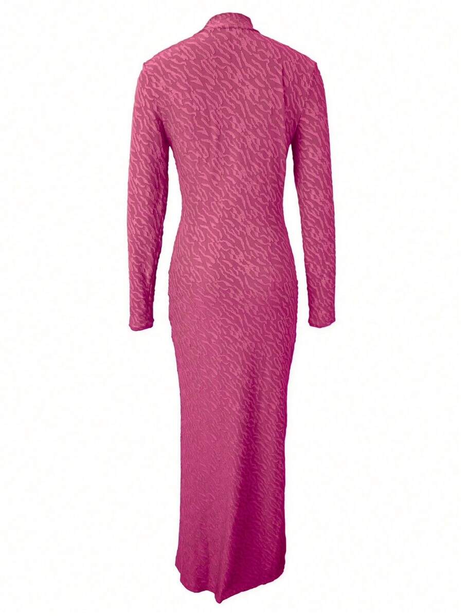 Thea Textured High Neck Maxi Dress - view 11