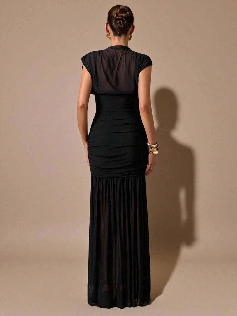 Sloane Ruched Draped Maxi Dress - view 2