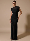 Sloane Ruched Draped Maxi Dress - view 5