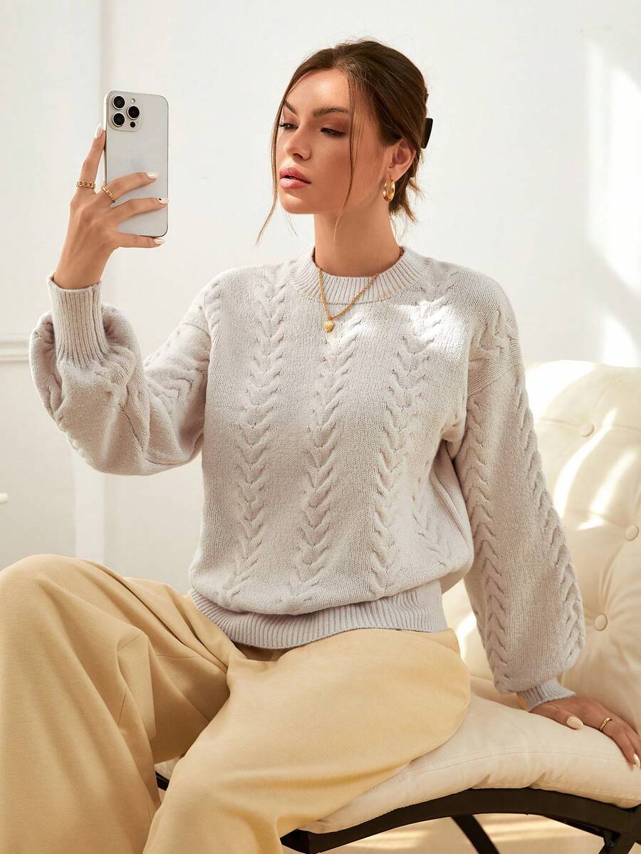 Ava Turtleneck Drop Shoulder Sweater - view 2