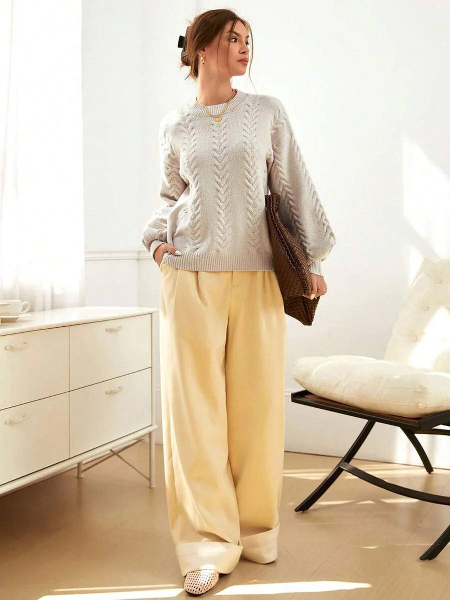 Ava Turtleneck Drop Shoulder Sweater - view 3
