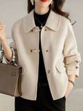 Nell Toggle Button Collared Overcoat - front view