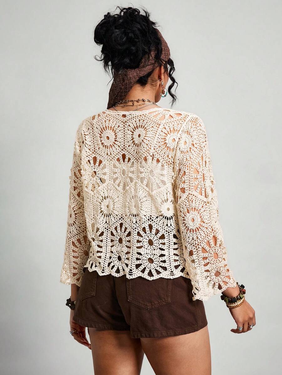 Josefine Crochet Tie Front Cardigan - view 3