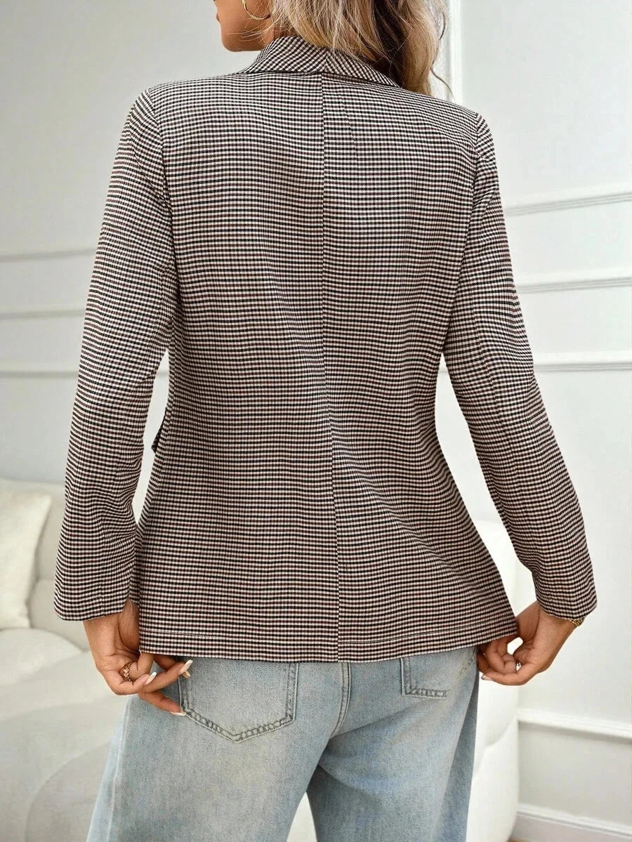 Olivia Plaid Button Front Shawl Collar Blazer - view 3