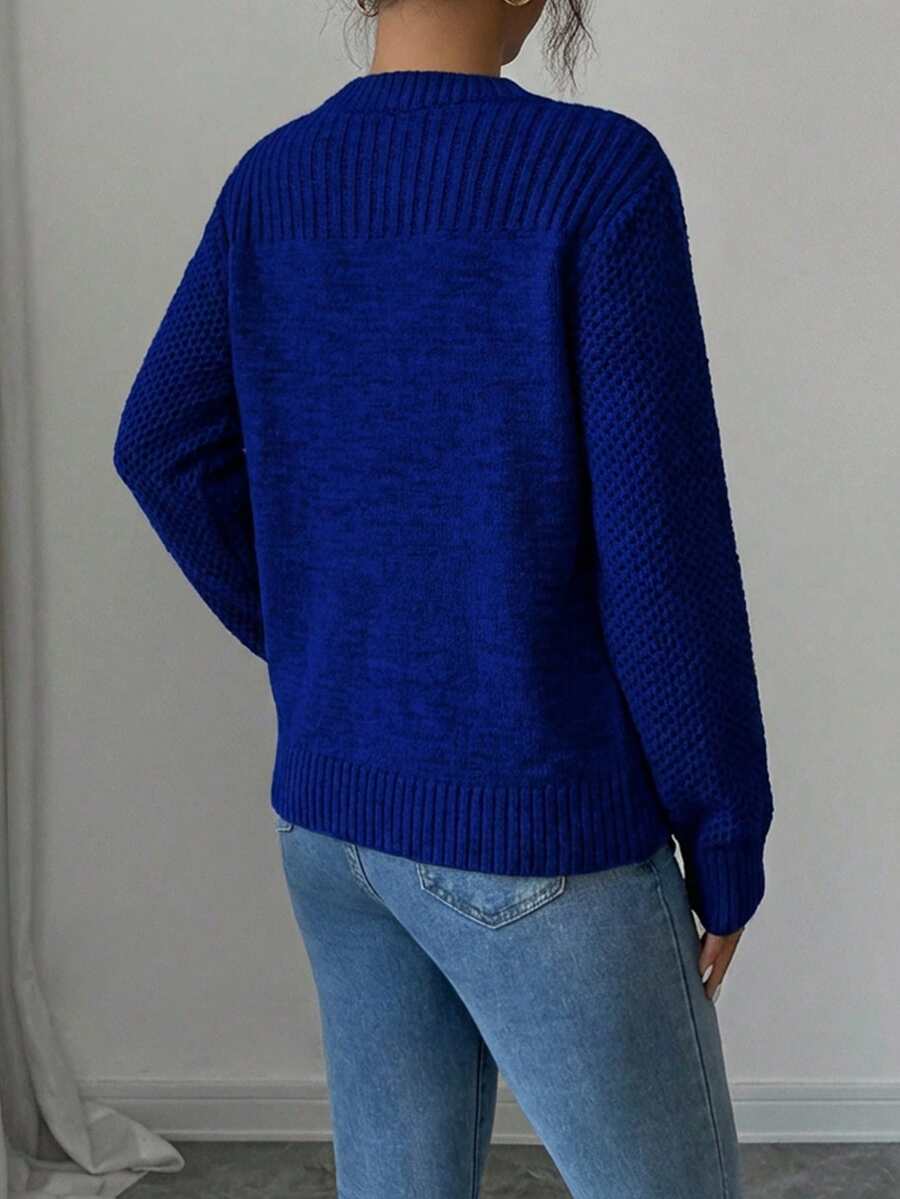 Alma Textured Round Neck Sweater - view 2