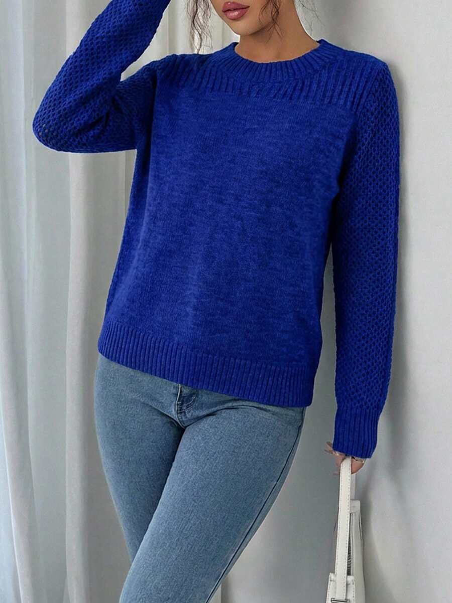 Alma Textured Round Neck Sweater - view 3