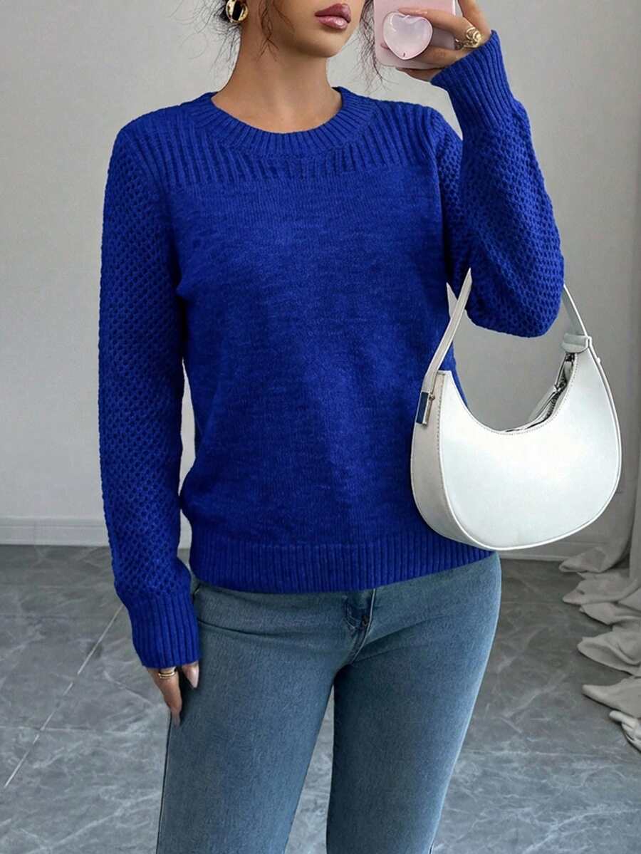 Alma Textured Round Neck Sweater - view 4
