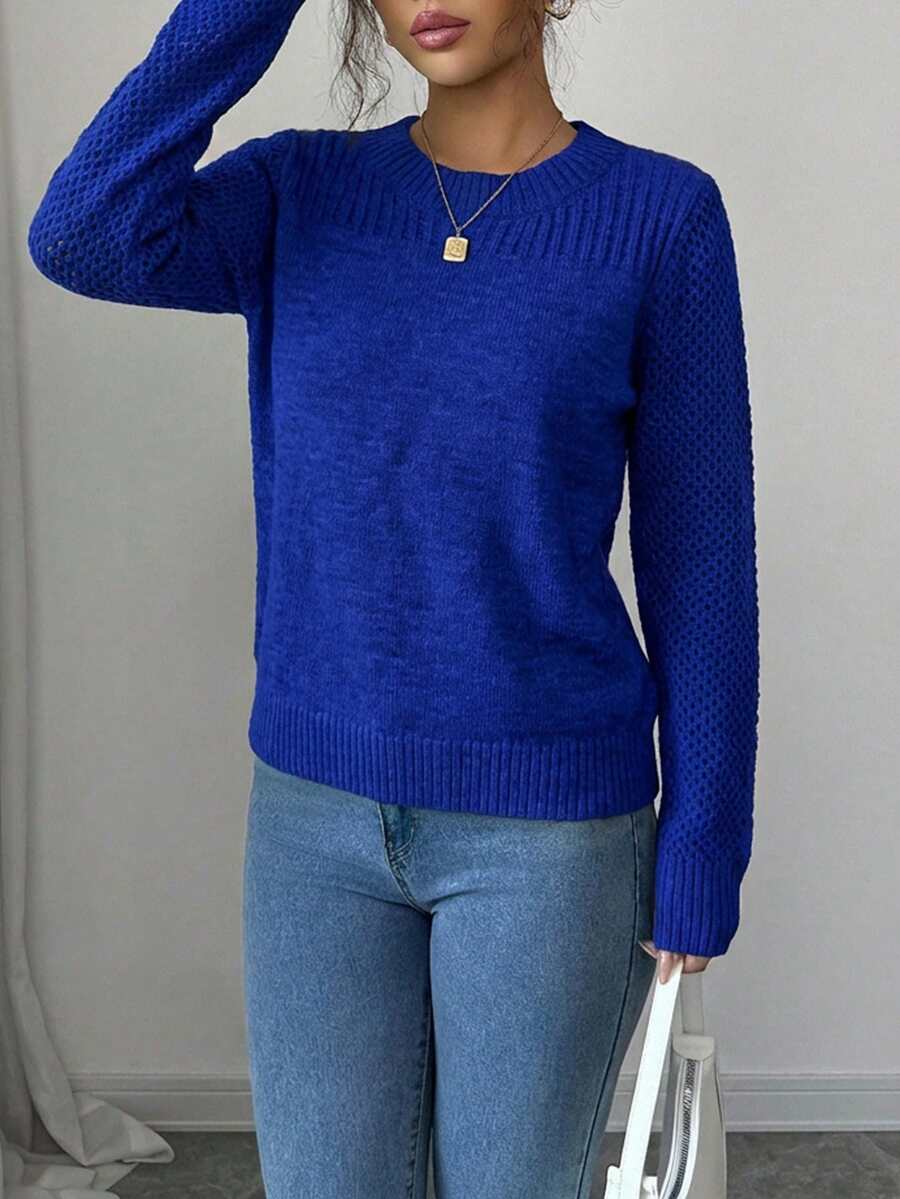 Alma Textured Round Neck Sweater - view 5
