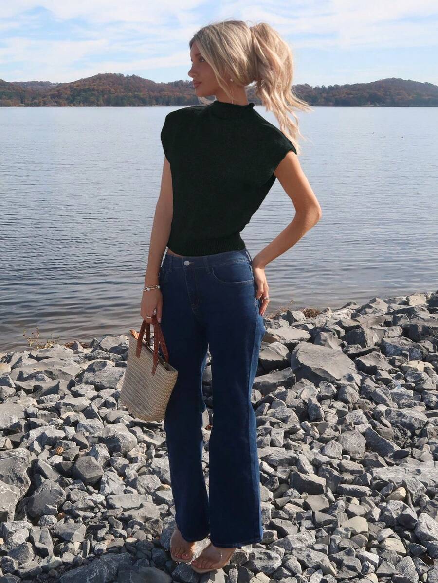 Ayla Turtleneck Cap Sleeve Shirt - view 8