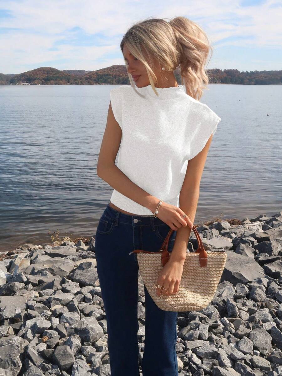 Ayla Turtleneck Cap Sleeve Shirt - view 10