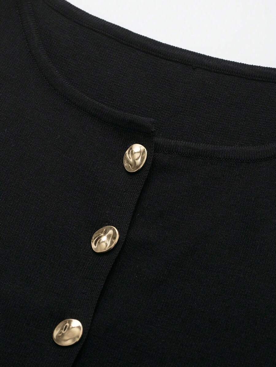 Selin Ribbed Button Front Sleeveless Top - view 14