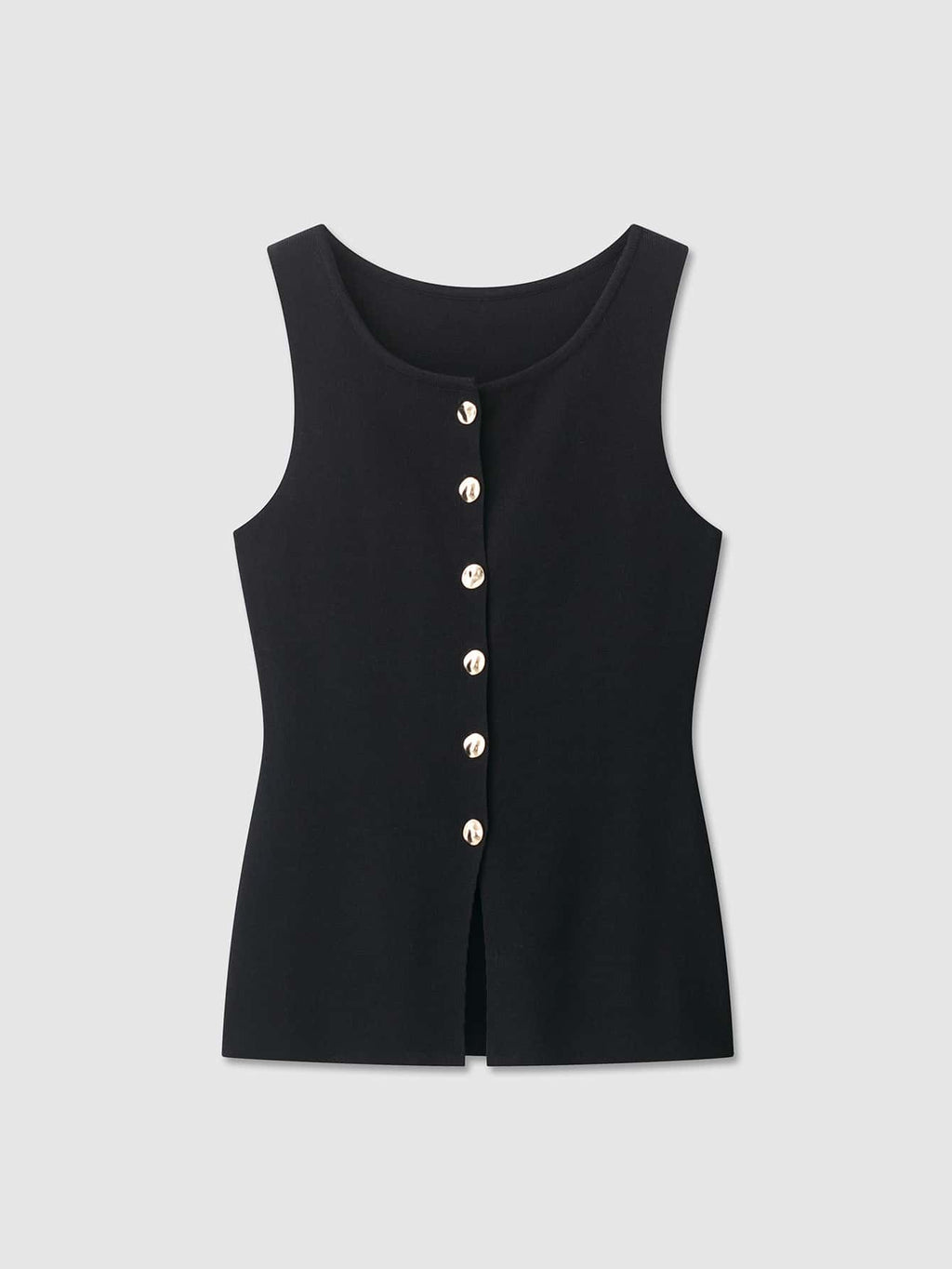 Selin Ribbed Button Front Sleeveless Top - view 13