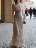 Liora Cowl Neck Ruched Maxi Dress - front view