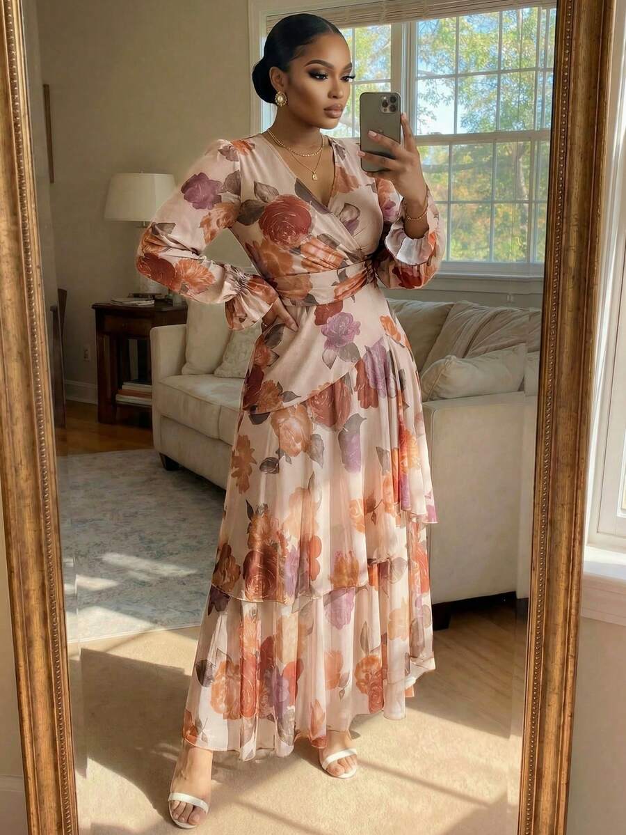 Ella Tiered Balloon Sleeve Maxi Dress - view 3