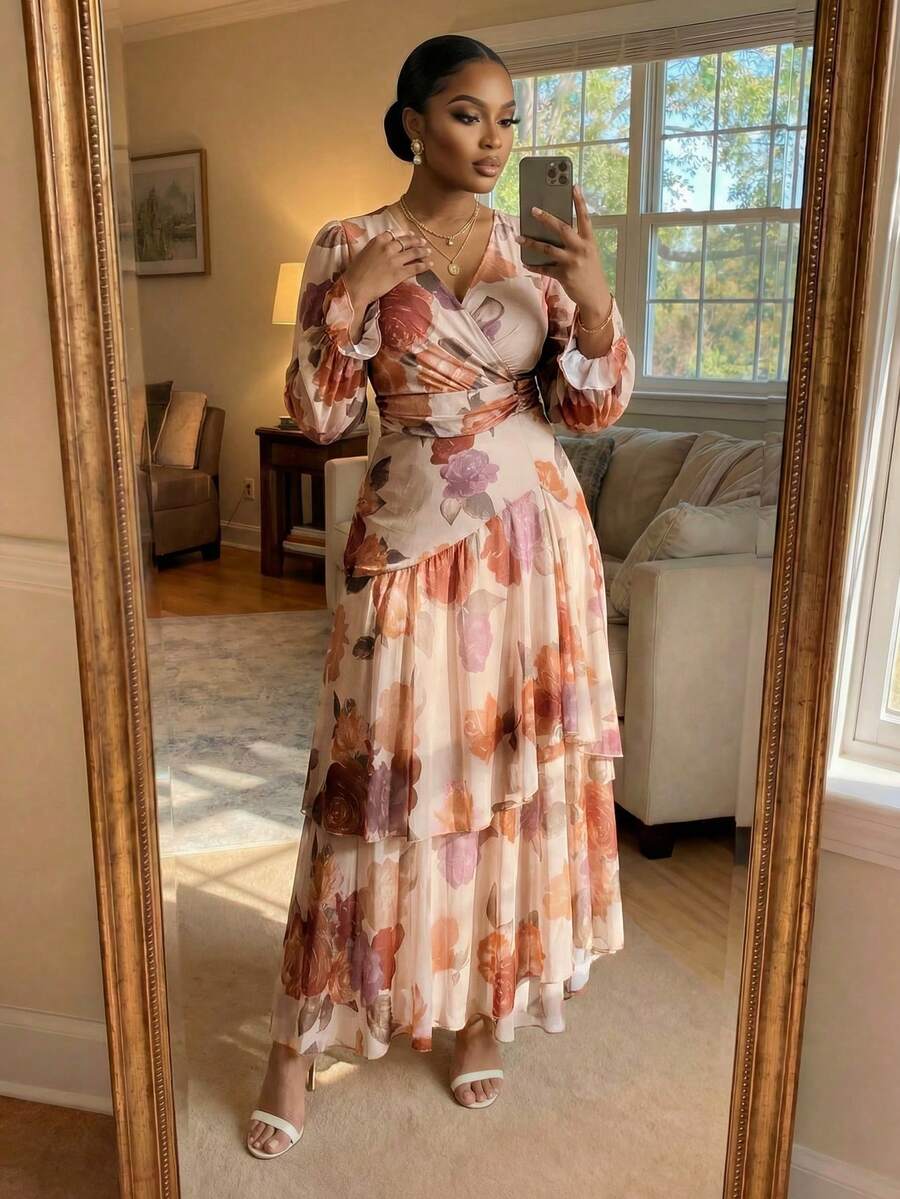 Ella Tiered Balloon Sleeve Maxi Dress - view 4