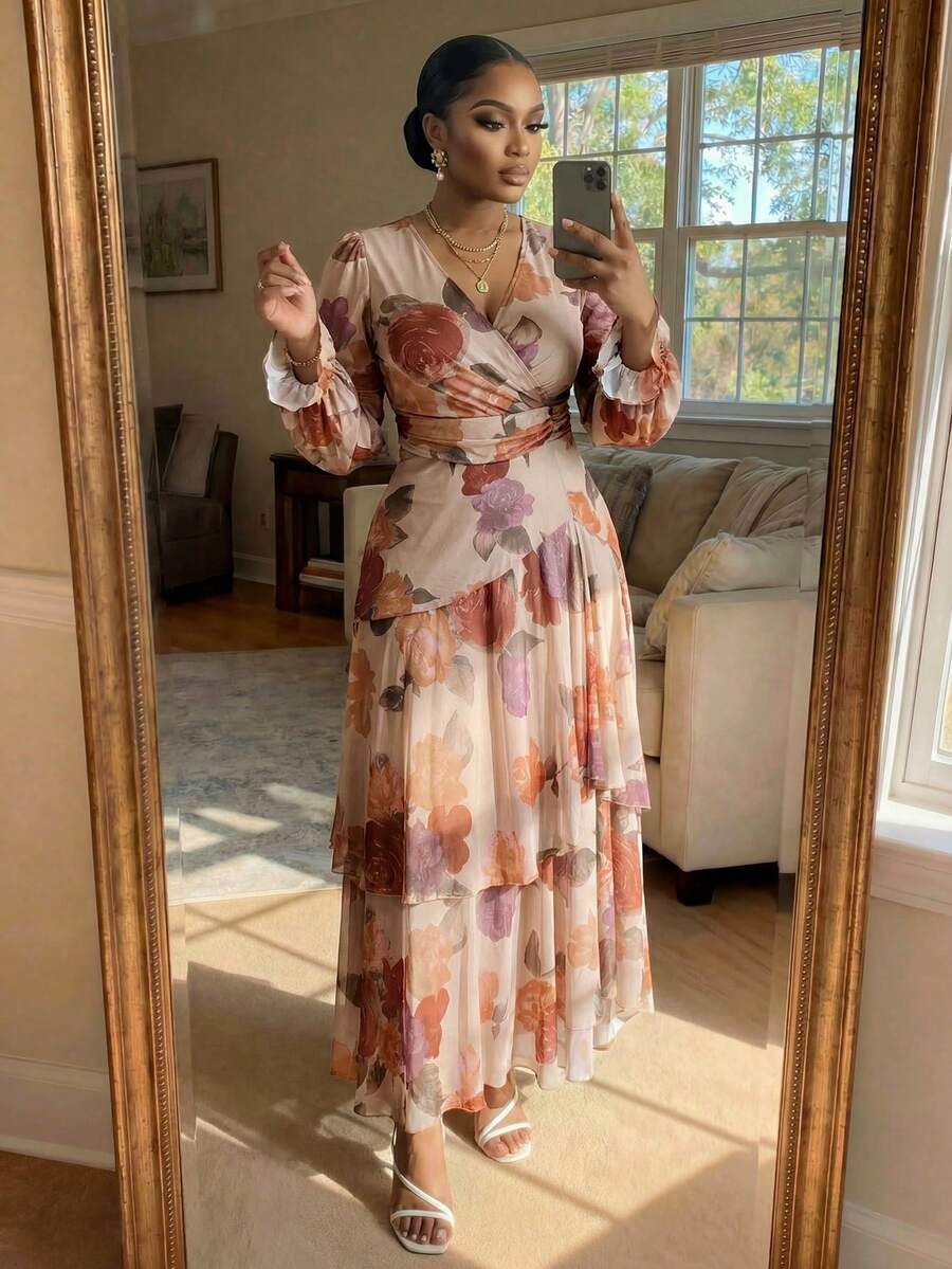 Ella Tiered Balloon Sleeve Maxi Dress - view 5