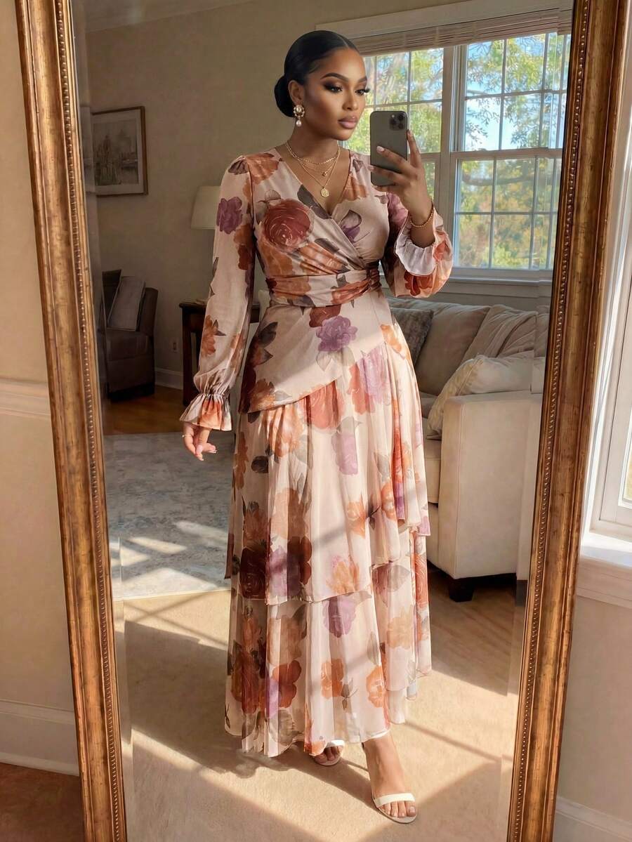 Ella Tiered Balloon Sleeve Maxi Dress - view 6
