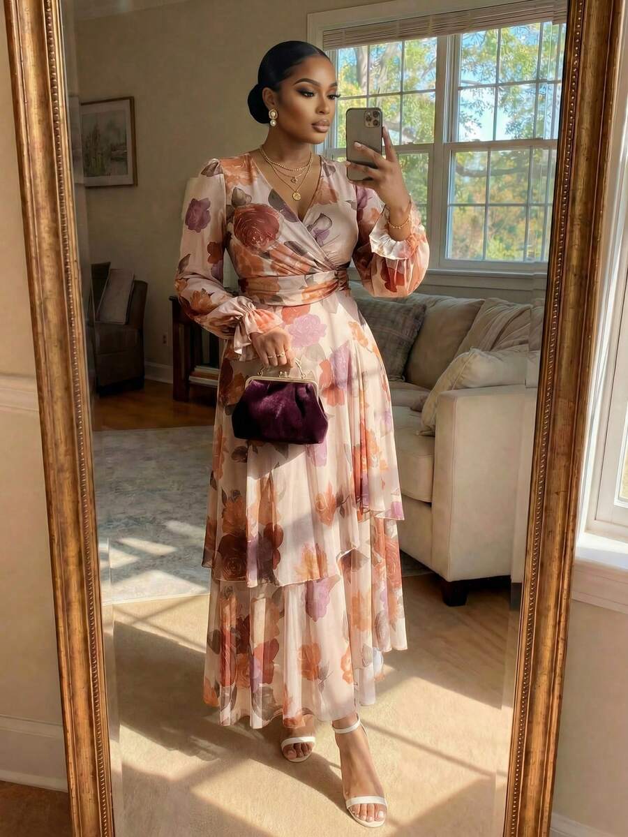 Ella Tiered Balloon Sleeve Maxi Dress - view 7