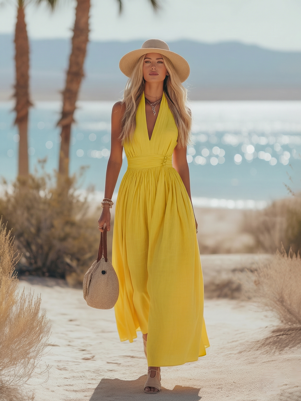 Cecily Boho Halter Maxi Dress - view 7