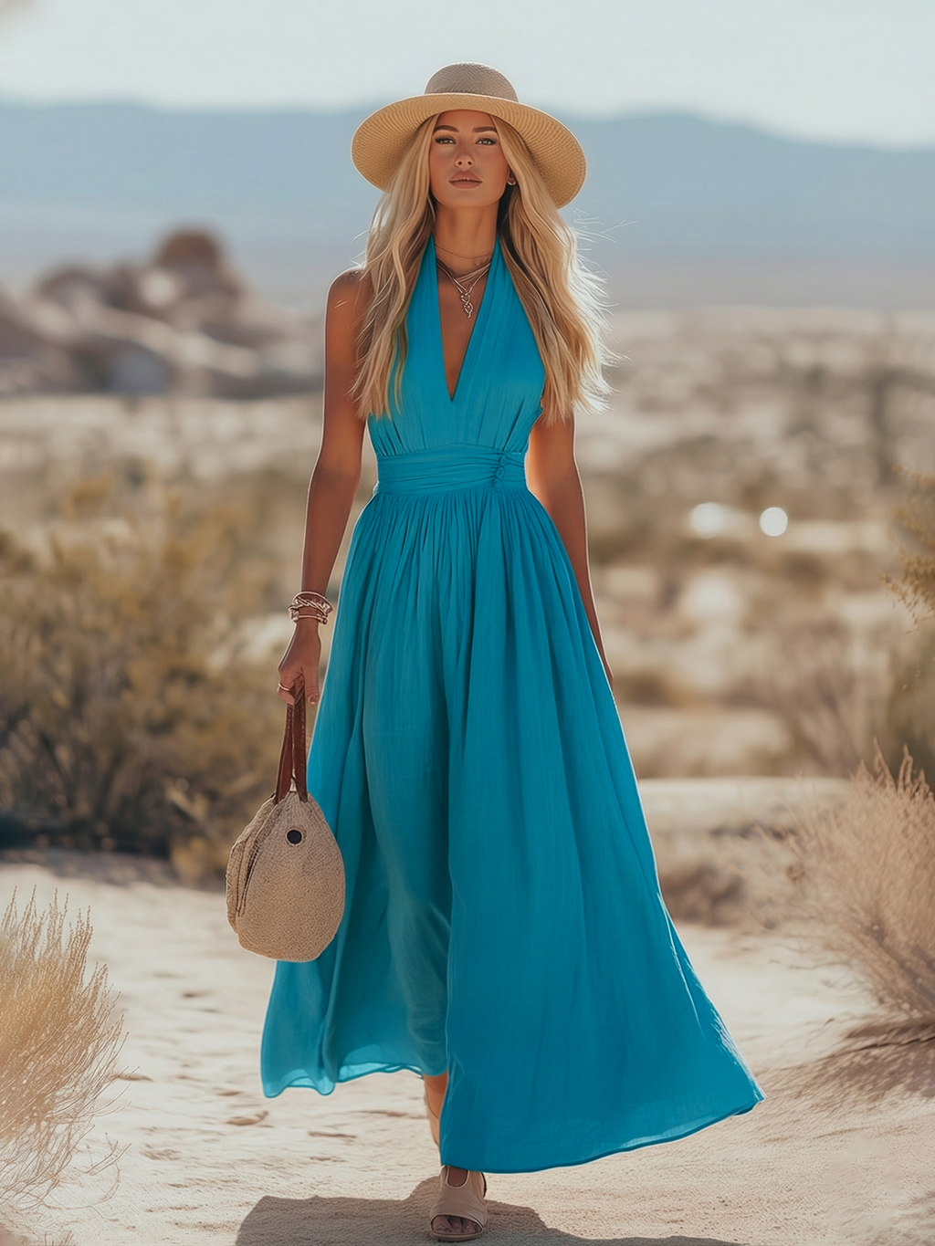 Cecily Boho Halter Maxi Dress - view 8
