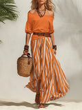 Willa Striped Skirt and Top Set - front view