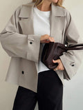 Anna Oversized Double Breasted Notch Lapel Overcoat - view 7
