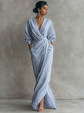 Tabitha V Neck Batwing Sleeve Maxi Dress - front view