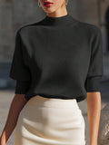 Sofia Ribbed Stand Collar Drop Shoulder Sweater - view 5