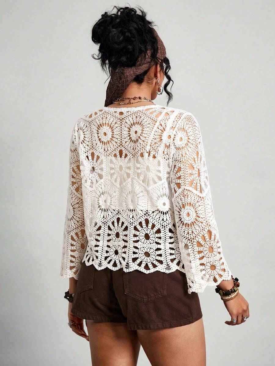 Josefine Crochet Tie Front Cardigan - view 7