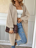Nadia Open Front Batwing Sleeve Longline Cardigan - front view