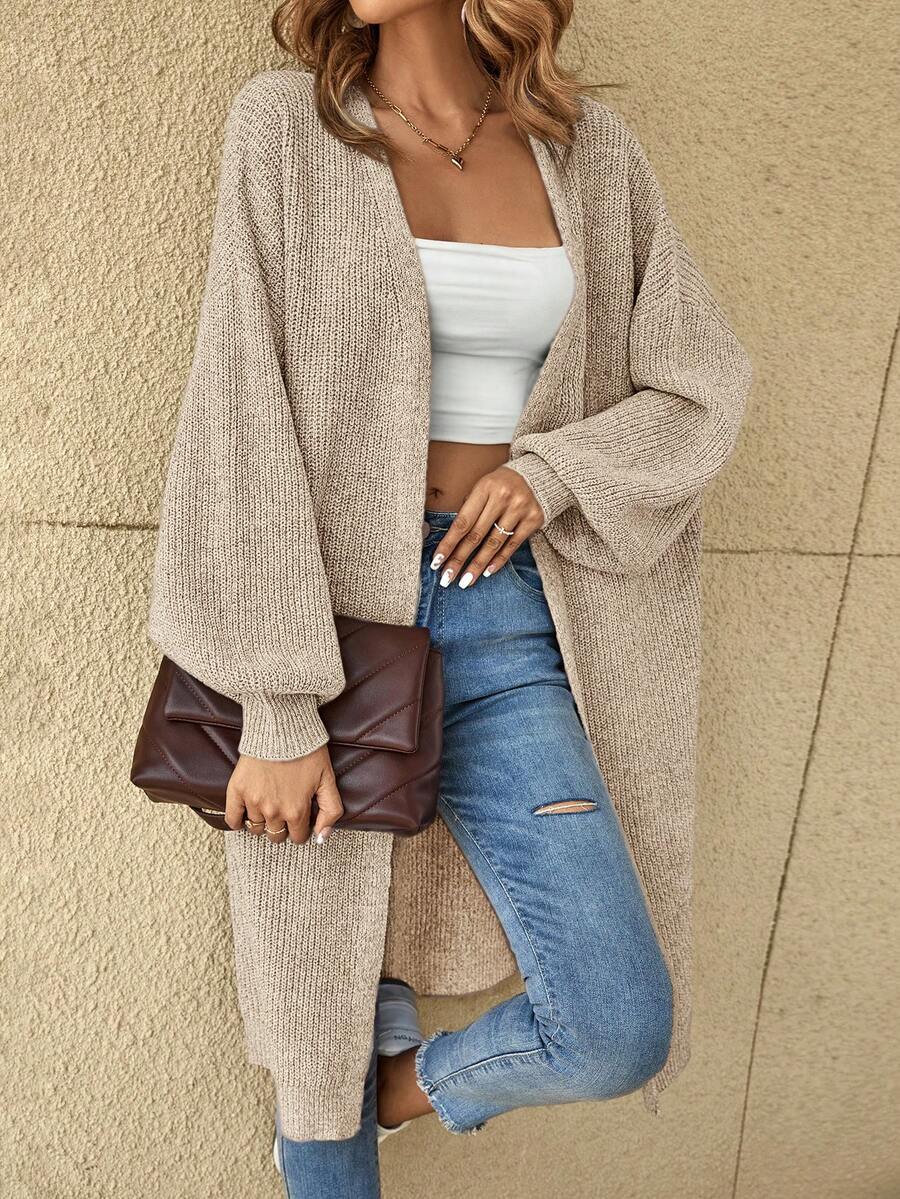 Nadia Open Front Batwing Sleeve Longline Cardigan - view 5