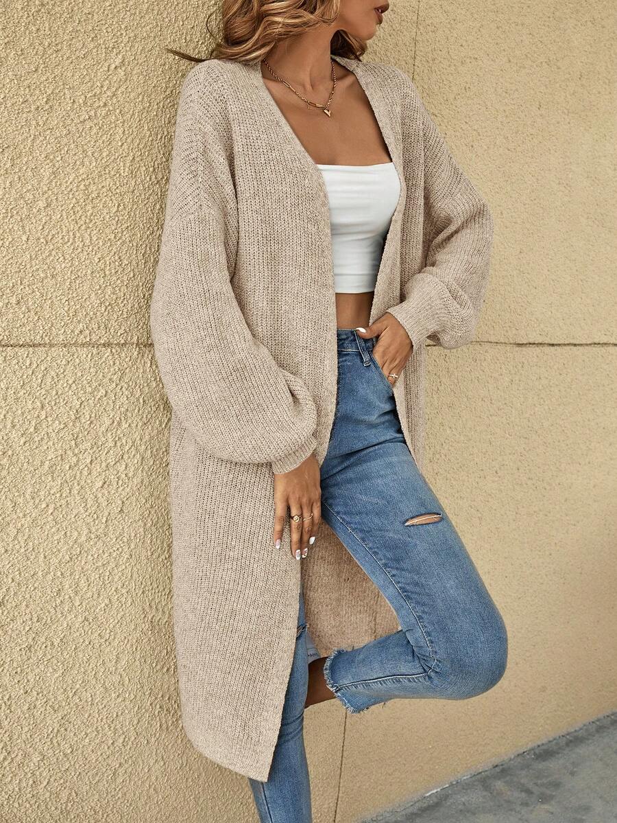 Nadia Open Front Batwing Sleeve Longline Cardigan - view 7