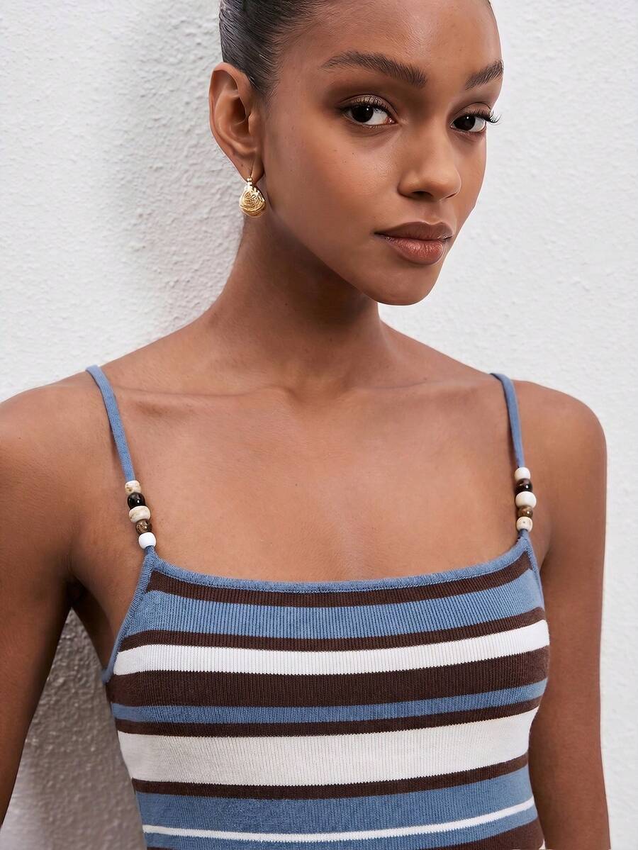 Beatrice Striped Pleated Sleeveless Maxi Dress - view 4
