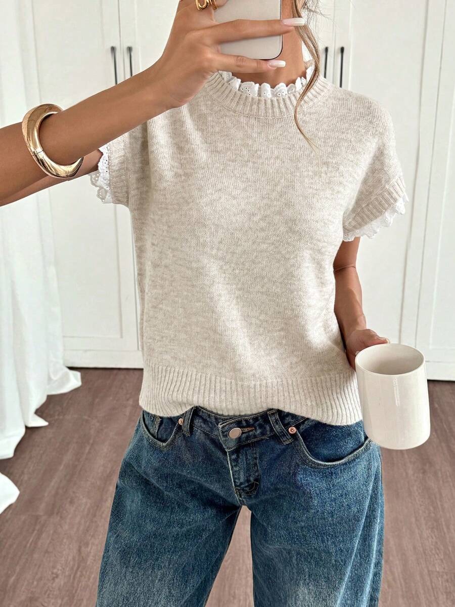 Celine Round Neck Sweater Vest - front view