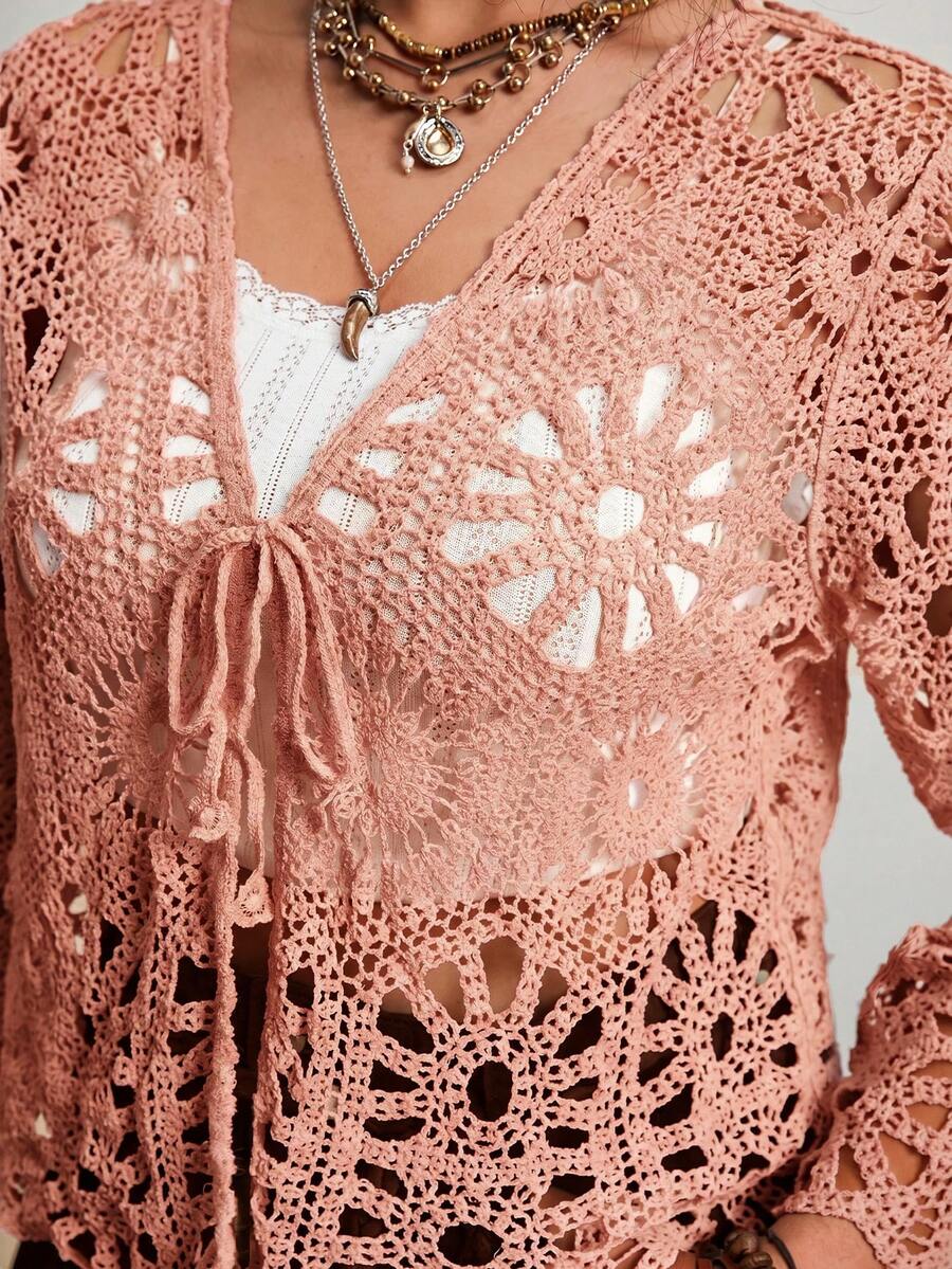 Josefine Crochet Tie Front Cardigan - view 10
