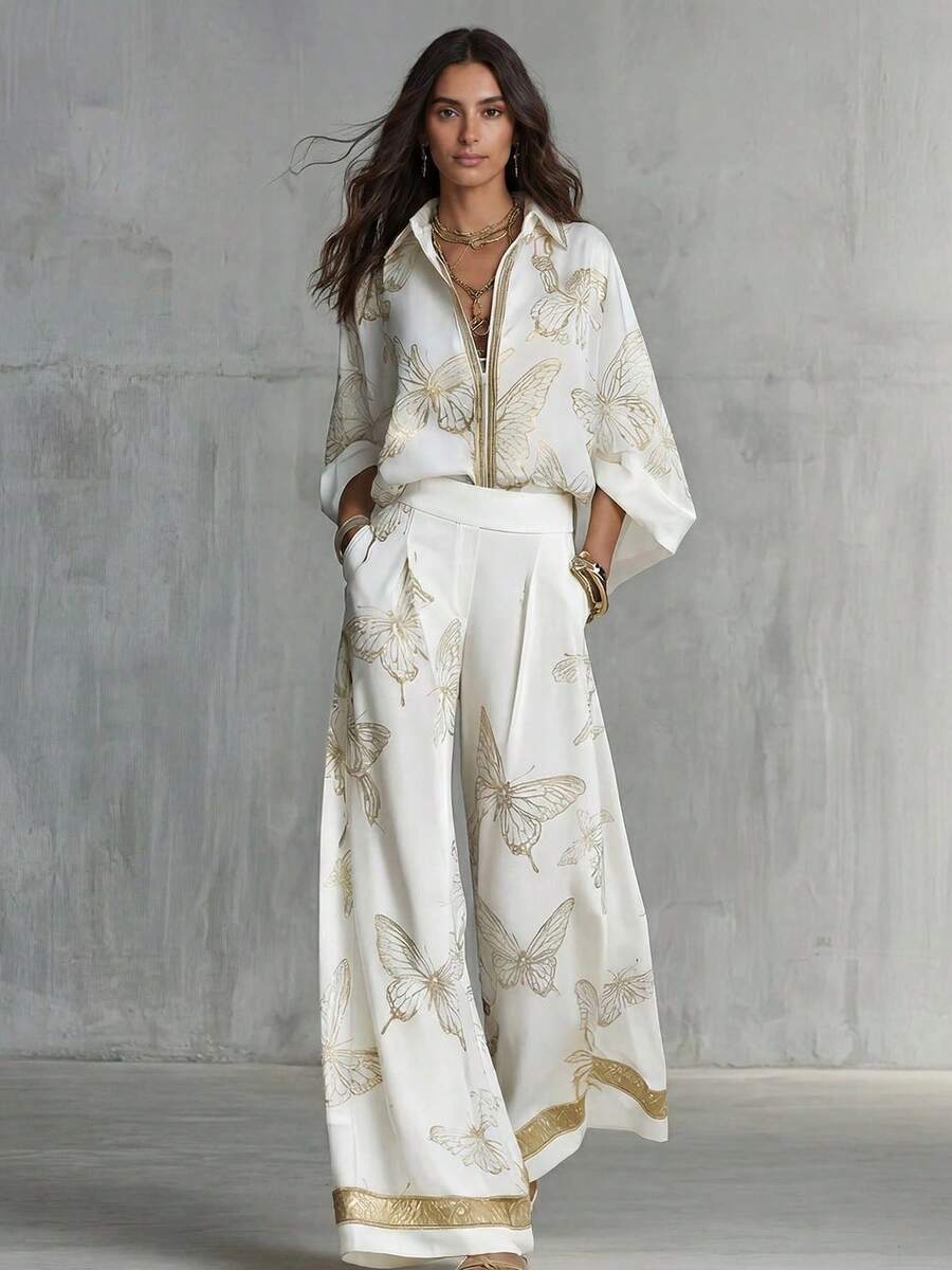 Farah Kimono Sleeve Two Piece Set - front view